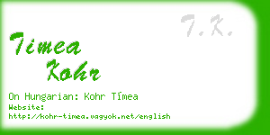 timea kohr business card